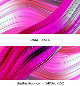 
Pink abstract background of wavy lines. Brochure template design, banner.