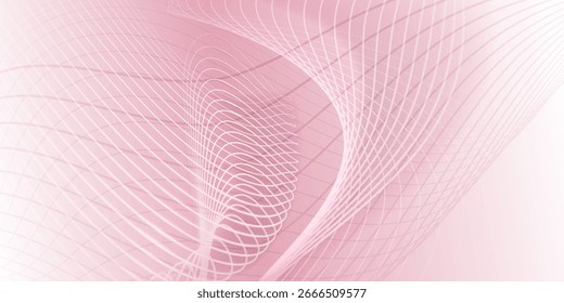 Pink abstract background with white curved lines creating a sense of movement and depth.