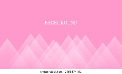 Pink abstract background with white triangular pattern, pyramid or mountain peak shape, modern geometric banner	