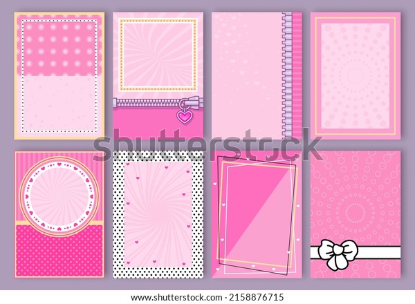 Pink abstract backgrounds.\
Abstract pink backgrounds set, collection. Decoration banner themed\
Lol surprise doll girlish style. Invitation card\
template