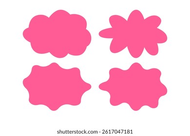 Pink Abstract Blob Shapes Clipart – Cute Organic Labels and Decorative Elements.