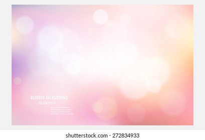 pink abstract blurred tone light background. vector illustrator valentine design template.