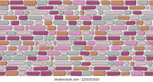 Pink abstract bricks. For applying to a seamless surface and printing on wallpapers, textiles, pillows, notebooks, ceramics.
