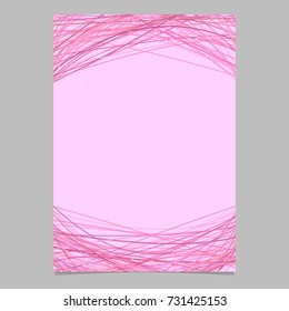 Pink abstract brochure template with random arched lines - blank vector flyer graphic