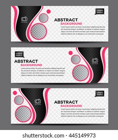 Pink Abstract Business Banner Template vector illustration