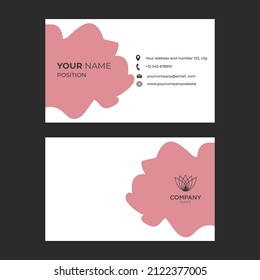 pink abstract business card, feminine