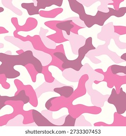 Pink abstract camouflage background for textile prints for fabric, seamless pattern