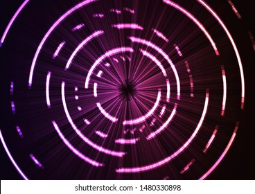 pink abstract circle background, digital overlap layer line, simple technology design template, vector illustration
