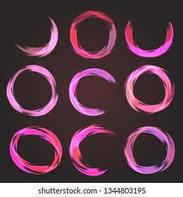 Pink abstract circle banners vector set
