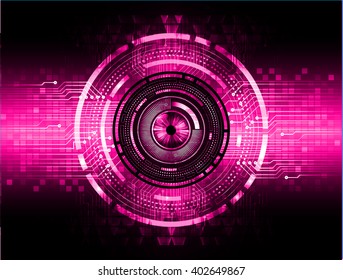 pink abstract Circle hi speed internet technology background illustration. eye scan virus computer