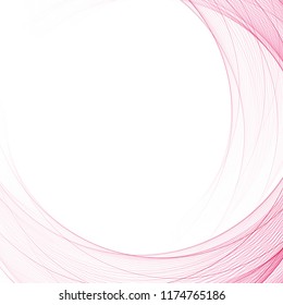 Pink abstract circle. Vector wave
