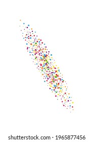 Pink Abstract Confetti Illustration. Isolated Star Decoration. Orange Circle Background. Celebrate Square Background. Yellow Scattered Dot.