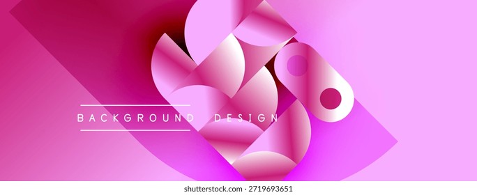 Diseño abstracto rosa. Las Formas superpuestas crean un efecto visual dinámico. Fondo moderno con superposición de texto. Colores degradados presentes.