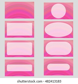Pink abstract digital art business card template design set