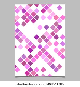 Pink abstract digital diagonal rounded square mosaic pattern brochure background template