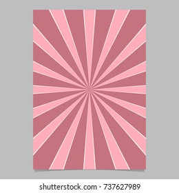 Pink abstract dynamic star burst card background template - vector brochure background design from radial stripes