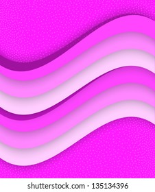 Pink abstract figures with drop shadows. Vector illustration