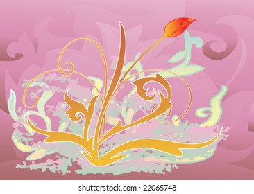 pink abstract floral