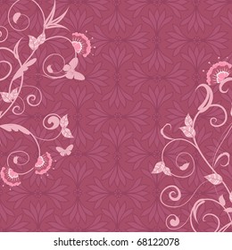 pink abstract floral background