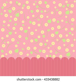 Pink abstract floral background. Greeting card. Vector image.