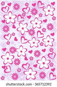 Pink Abstract  floral pattern background