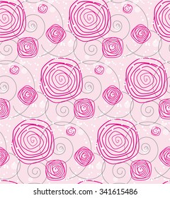 pink abstract floral pattern rose with snow seamless textile