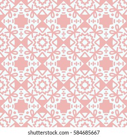Pink abstract floral seamless pattern on white background.Vector seamless pattern can be used for fabric, wallpaper, web background or wrapping paper.