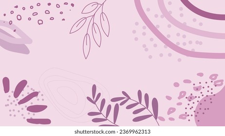Pink Abstract Floral Wallpaper Background Memphis Abstract Style Vector Design