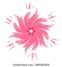 Pink abstract flower with smooth color , vector illustration