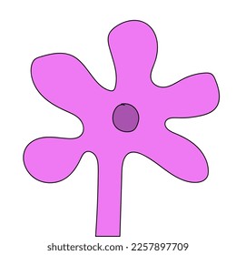 Pink abstract flower vector. Flower in cartoon style. An unusual flower. Pink spot.