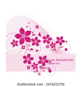 Pink abstract flowers background for text