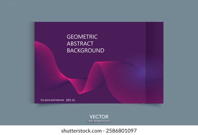 Pink Abstract Futuristic Background With Wave Lines. UI UX, technology, web page, futurism minimalism interface
