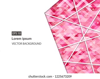pink abstract geometric business background for presentations, brochure, vector. EPS 10