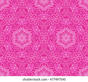 Pink abstract geometric ornamental background. Seamless vector pattern