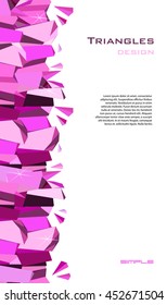 Pink Abstract Geometric Triangles Border On Stock Vector (Royalty Free ...