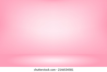 Pink abstract gradient background, Beautiful pink wall background, Pink room background.Vector illustration.