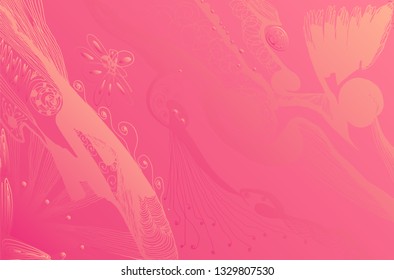 pink abstract gradient background. hand-drawn vector illustration