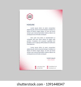 Pink Abstract Halftone Letterhead Template Design