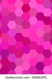 Pink abstract hexagonal tile mosaic background design