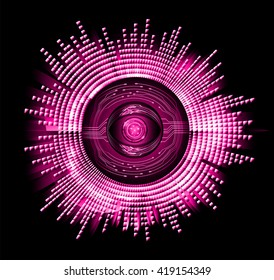 pink abstract hi speed internet technology background illustration. eye scan virus computer. motion move. Spark. vector