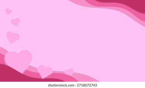 Fondo de Fondo de pantalla en capas Abstractas rosa decorado con adornos de amor rosa