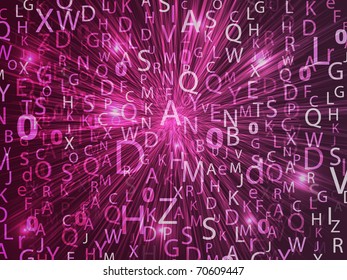 pink abstract letters. Vector illustration