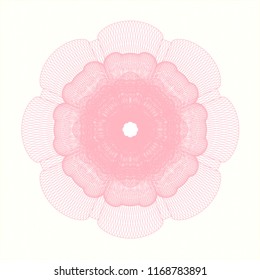 Pink abstract linear rosette
