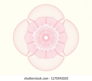 Pink abstract linear rosette