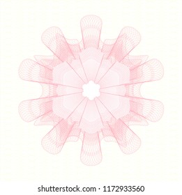Pink abstract linear rosette