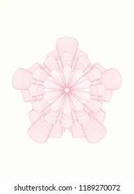 Pink abstract linear rosette
