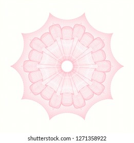 Pink abstract linear rosette