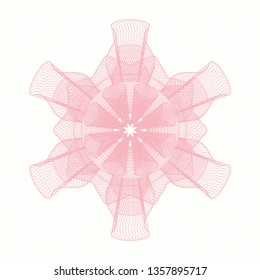 Pink abstract linear rosette