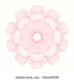 Pink abstract linear rosette