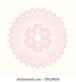 Pink abstract linear rosette